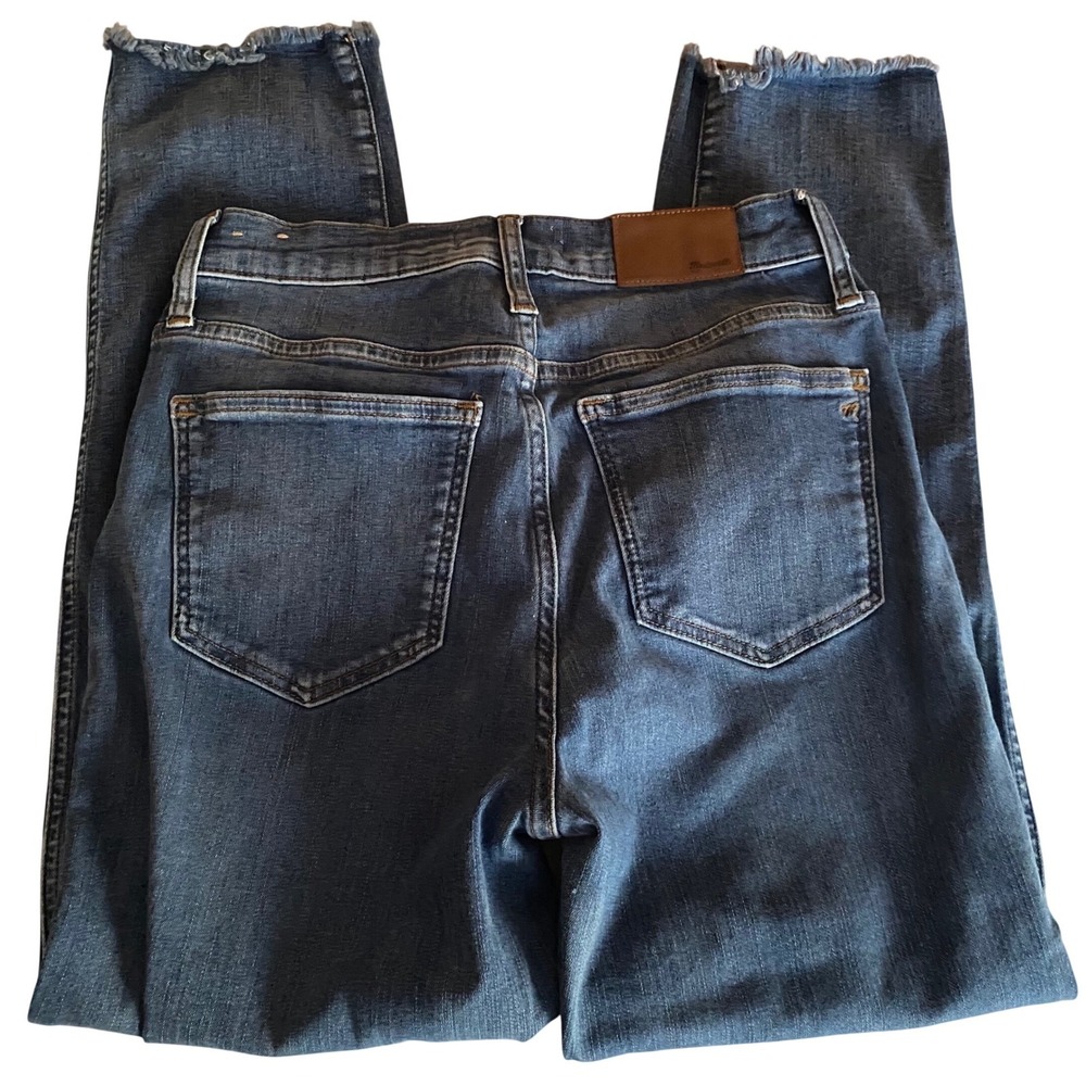 Madewell Stovepipe Straight Leg Jeans Blue Raw Hem Size 26 Medium Wash - Picture 2 of 9